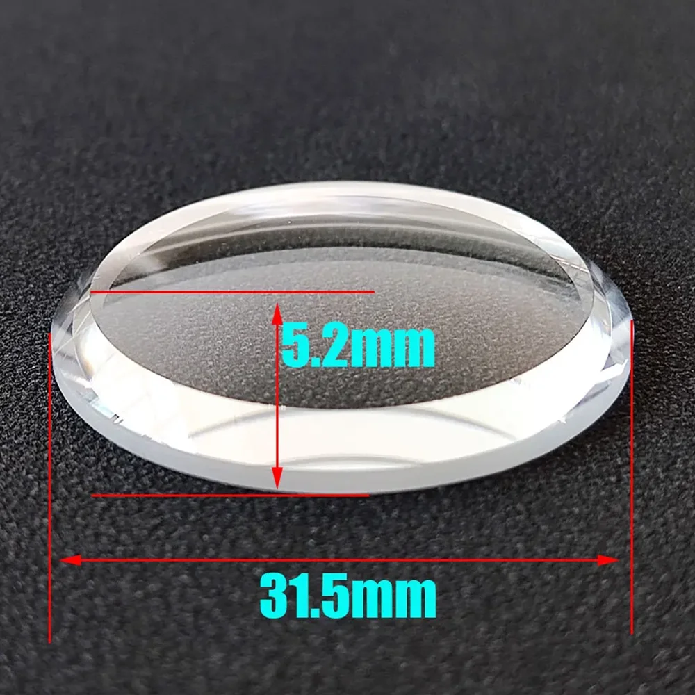 Watch Sapphire Glass Crystal Double Garden Large Chamfered AR Coated Glass Fits SKX007 SKX175 SRPD55K1 31.5x5.2x2.9mm Size Watch