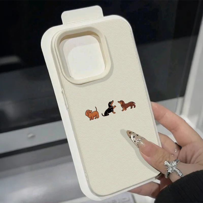 

Three sausage dog pattern phone case suitable for iPhone 17 16 15 14 13 12 11 Pro/Max/Plus anti drop and shockproof back cover