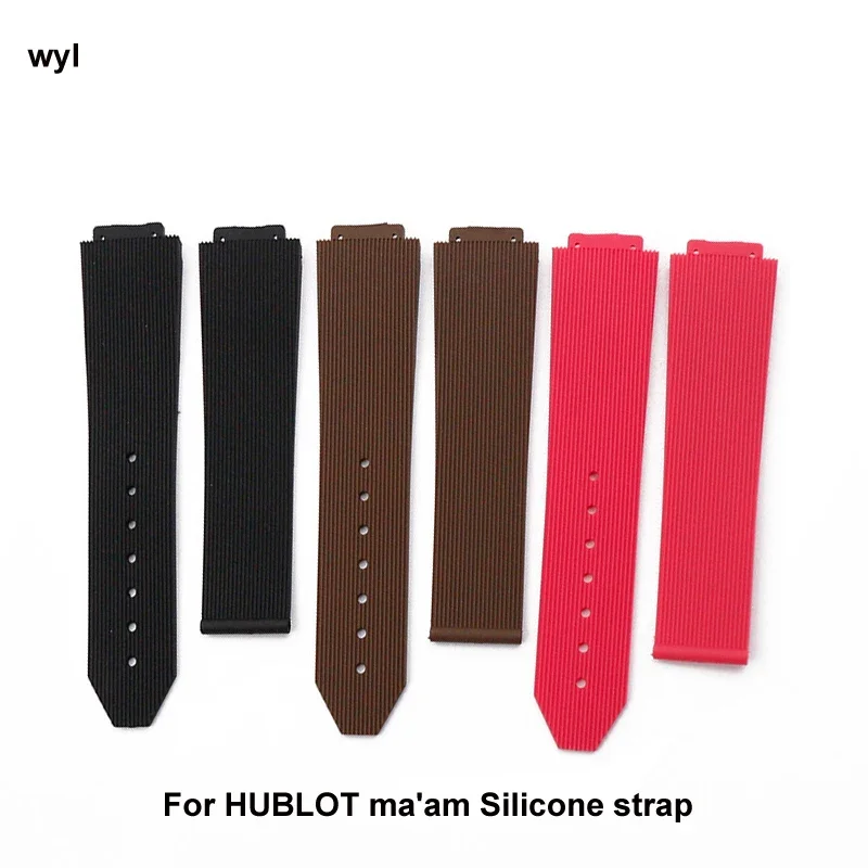 Watch accessories for HUBLOT rubber strap waterproof silicone multi-color convex 21mm-15mm Women\'s watch band