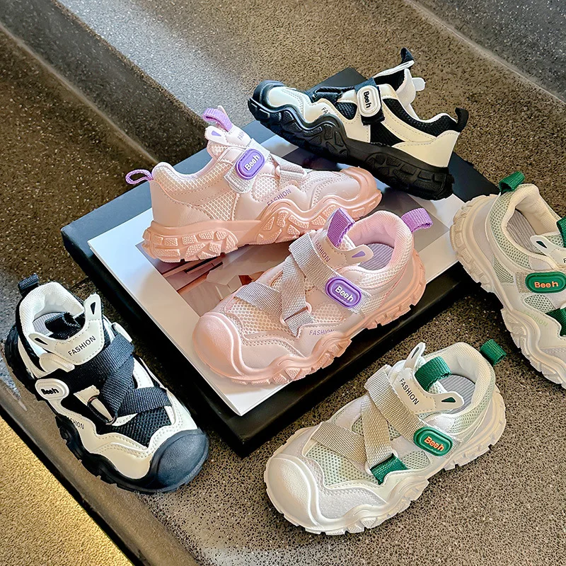 Sepatu olahraga anak sol lembut, sepatu lari Platform sepatu anak-anak untuk anak perempuan sepatu kets kasual untuk anak perempuan sepatu desainer Tenis