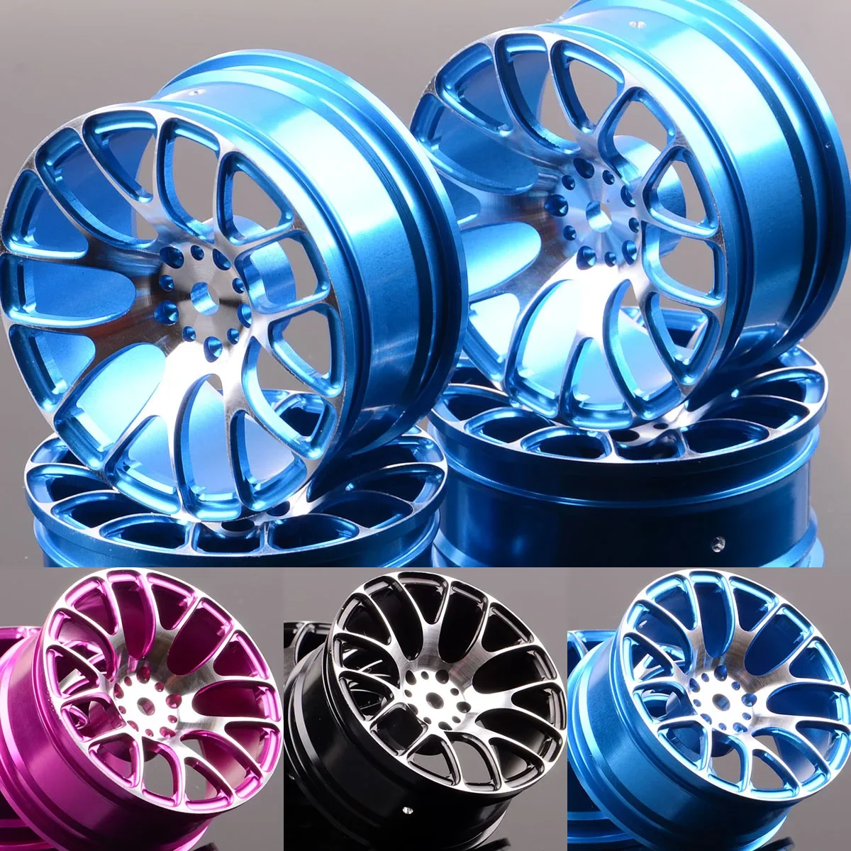 

Aluminum 1/10 Spoke Wheel Rims Hub for RC 1/10 On-Road Drift HPI Kyosho RedCa Sakura HSP Tamiya Traxxas