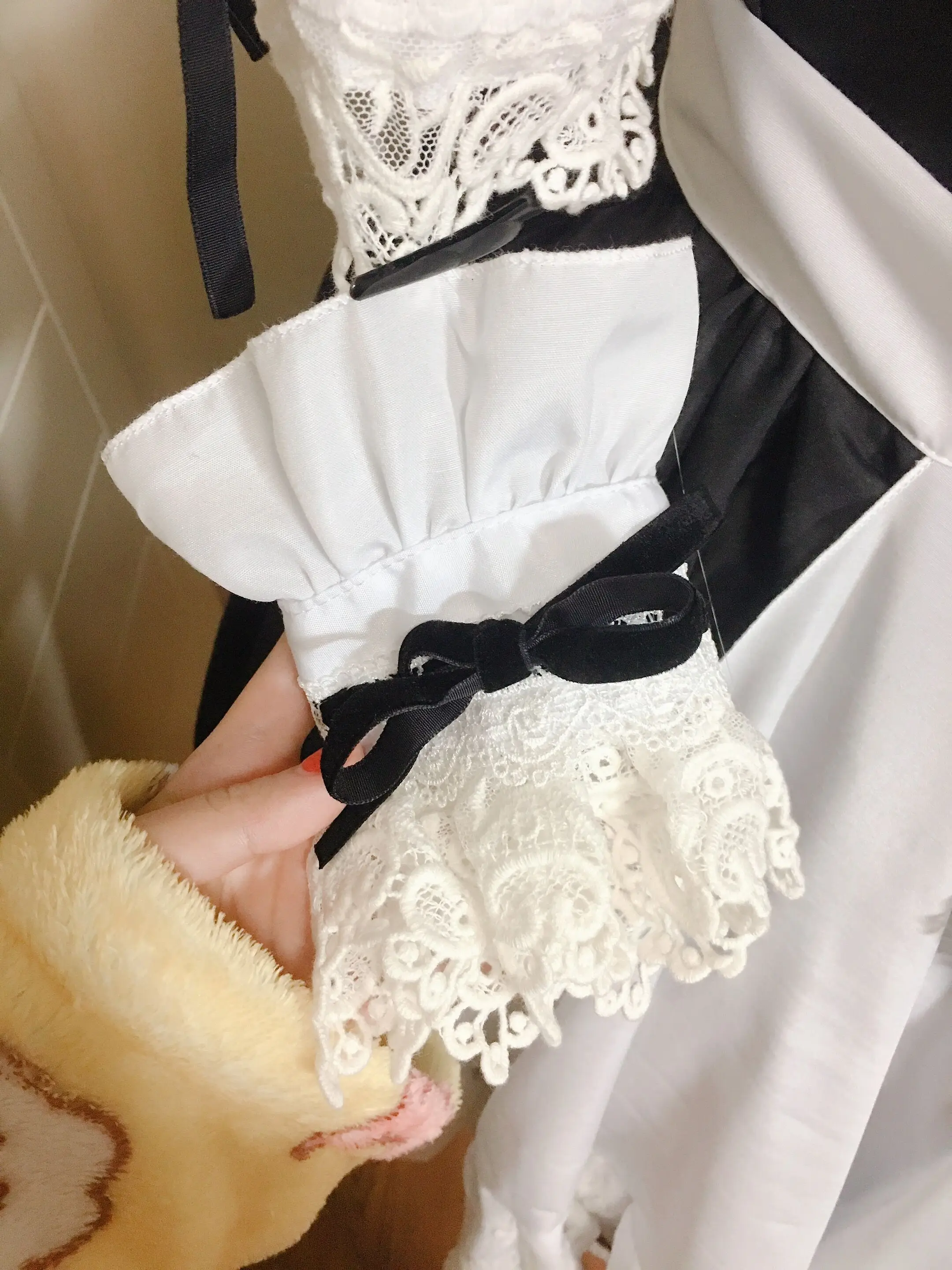 Kirisol Marisa kostum Cosplay, Halloween, Natal, Ran Nagisa, kostum komik, gaun hitam dan putih seksi baru