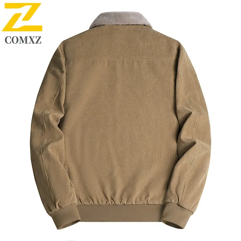 سترة مبطنة للرجال للعمل في الهواء الطلق من COMXZ، متعددة الاستخدامات، بياقة واقفة، سترة سميكة ودافئة، نمط يومي، معطف شتوي مريح وخفيف الوزن #4