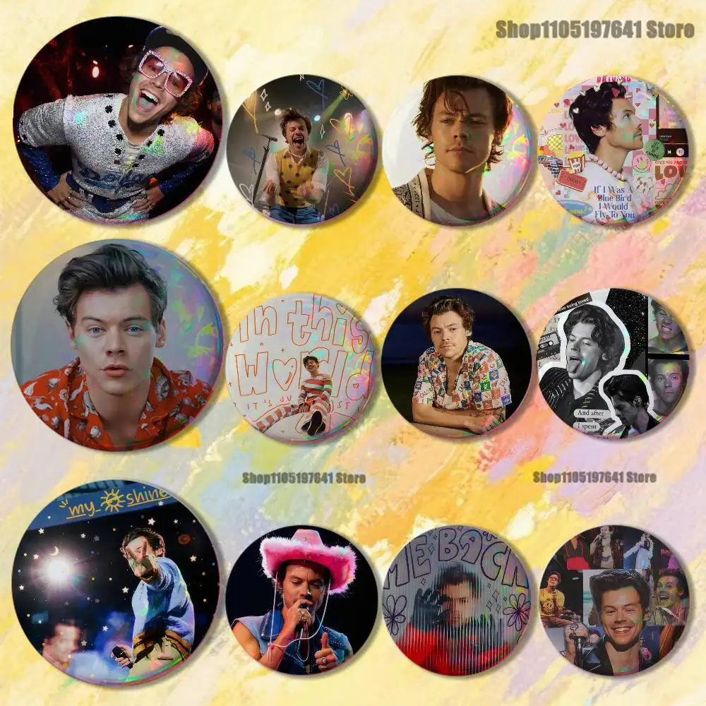 

H-HaRRy Music Styles Badges Button Round Creative Pin Brooch Badge Bag Decor Accessories Fans Collect Friends Gifts