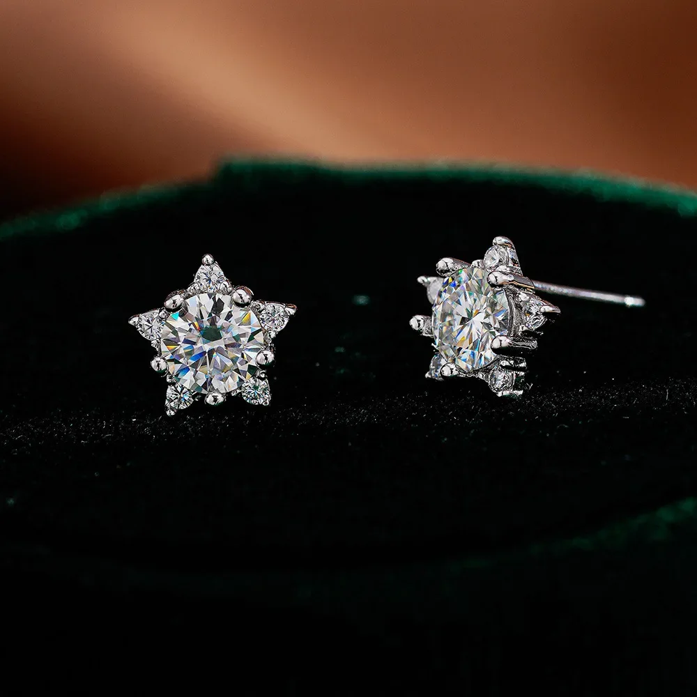 

Серьги Lumia Exquisite Design Star Platinum PT950, серьги-гвоздики с муассанитом 0,5 карата, женские аксессуары, подарки на свадьбу, день рождения