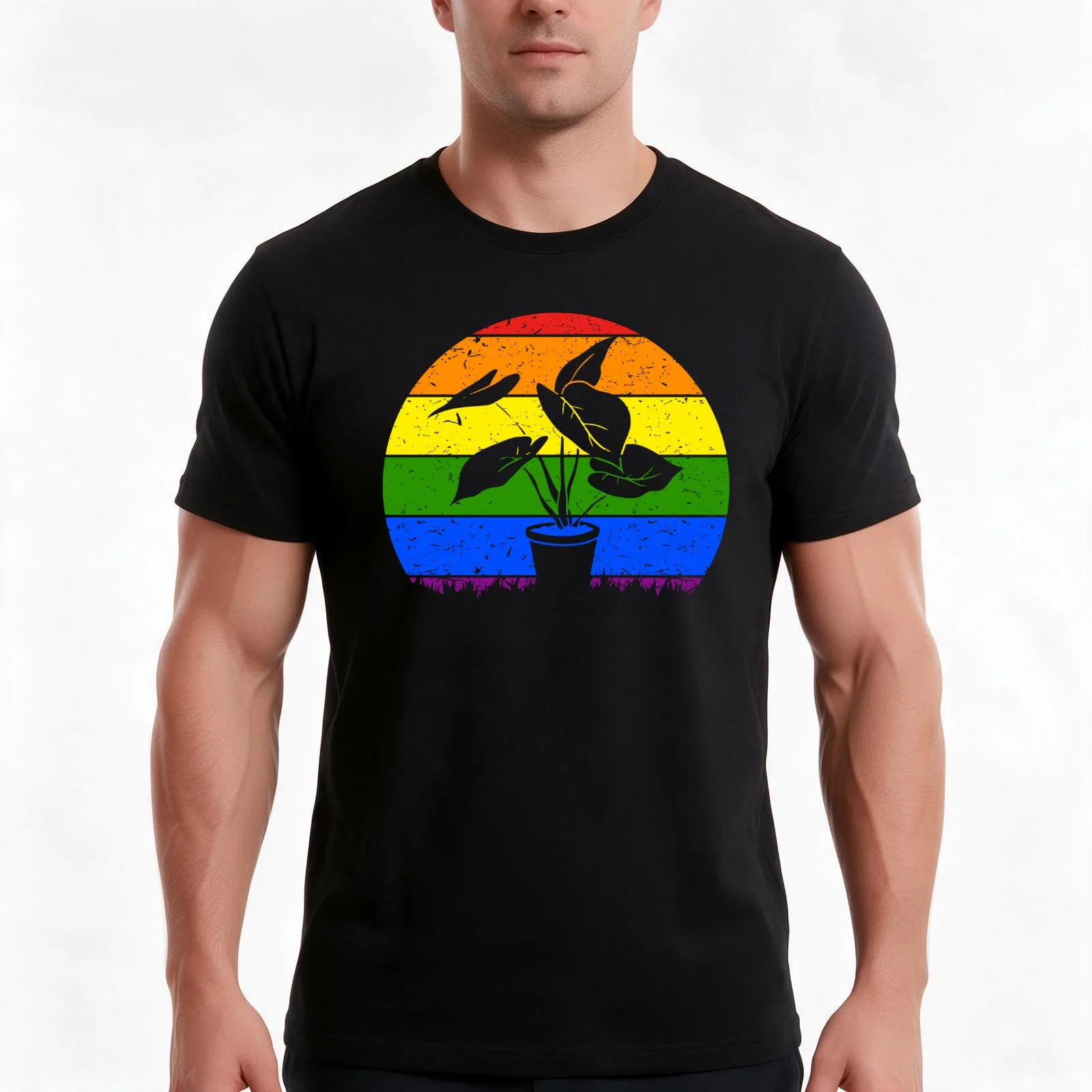 Gay Gardener III - Pride Flag Colors T-Shirt, Summer Casual Cotton Tee, Oversized Streetwear Tops, Vintage Graphic Print