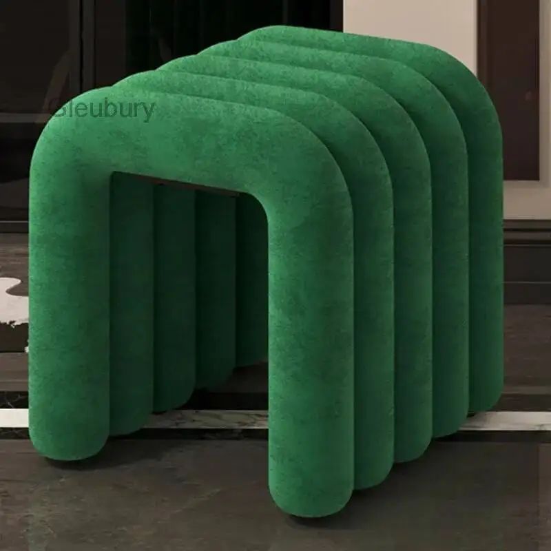 Portable Shoe Multifunctional Metal Stools Footstool Changing Stool Removable Small Furniture for Home Inverted U-shaped Design