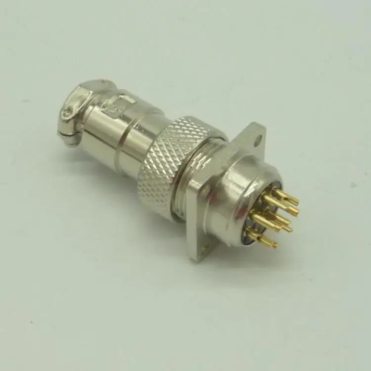 

10pcs Male and female matching connectors with flange seat hole size 16mm circular aviation plug GX16-9P