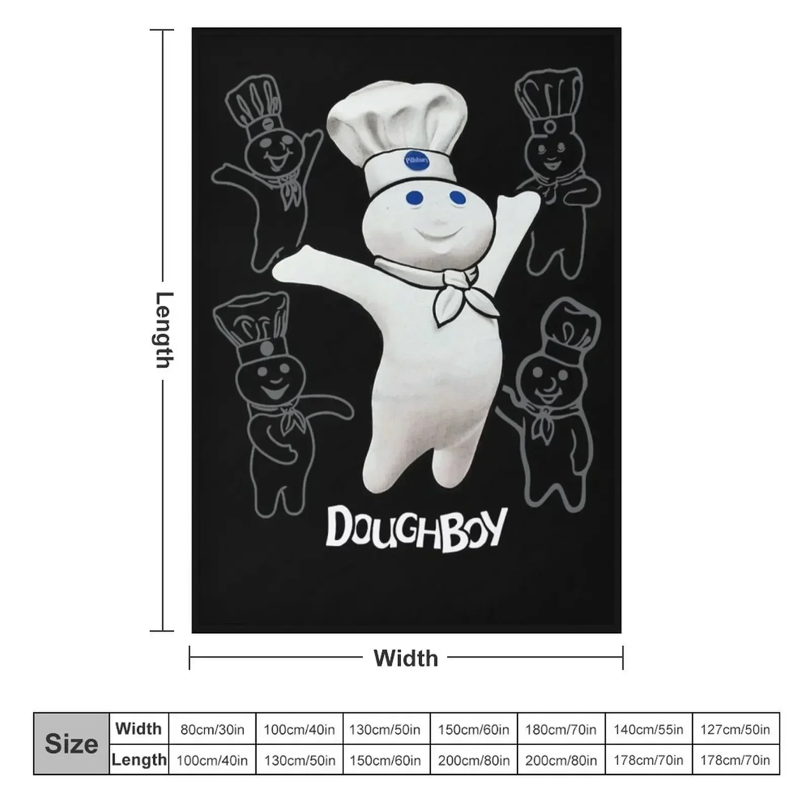 Doughboy Mascot Cute Emotions Throw Blanket Softest Moving Luxury Designer Blankets