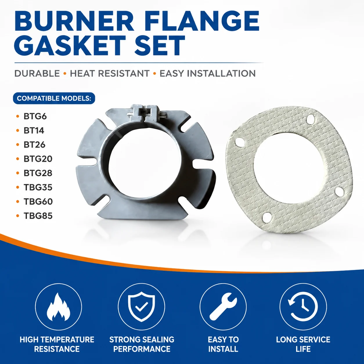 BT & BTG & TBG Series Asbestos-Free Thermal Insulation Flange Gasket BT6 BT14 BT26 BTG20 BTG28 TBG35 TBG60 TBG85 Burner Replacem