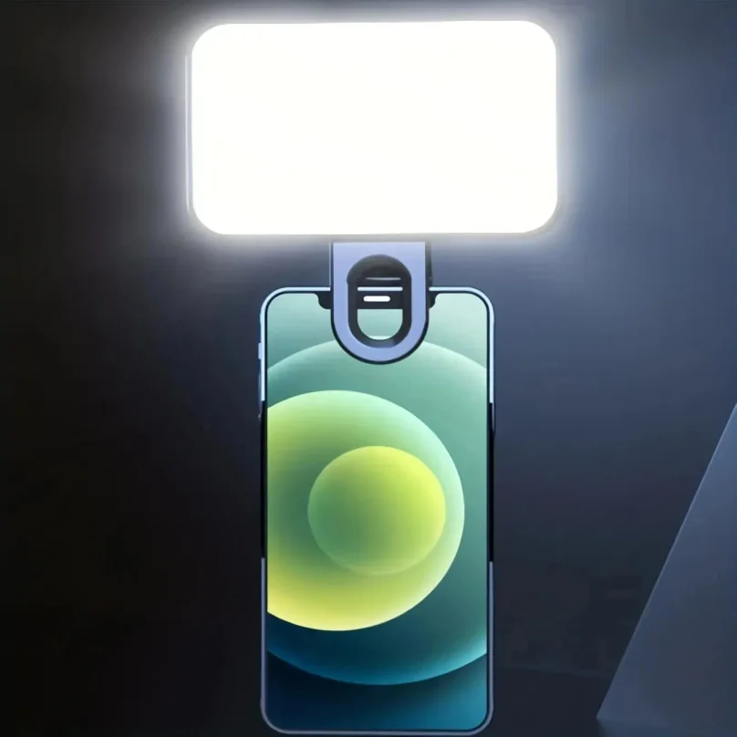 

Portable Mini Selfie Fill Light Rechargeable 3 Modes Adjustable Brightness Clip On For Phone, Laptop, Tablet Meeting, Make Up