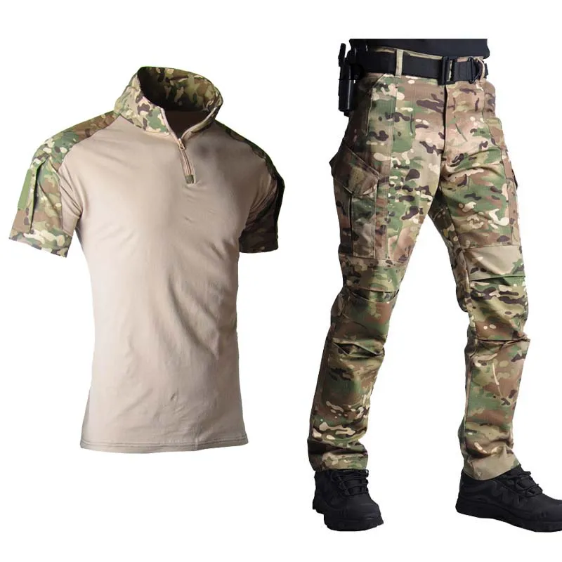 T-shirt camouflage militaire US CP Army pour hommes, chemise de camping, vêtements de chasse Airsoft, PVD