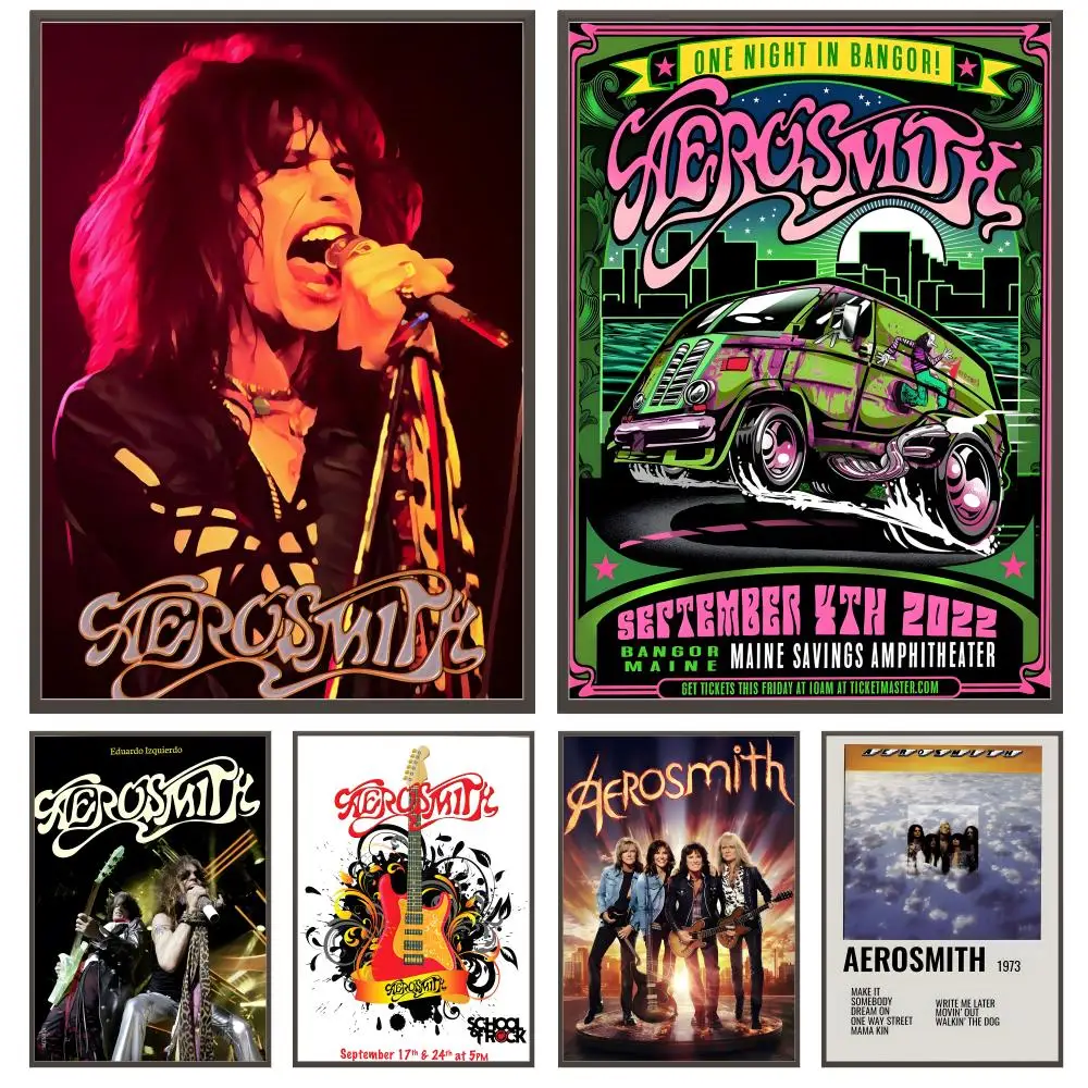 Band A-Aerosmith Poster Versatile HD Waterproof Wall Art Self-Adhesive Decor for Any Space Ideal Gift