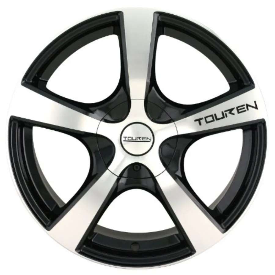 TR9 16x7 Bolt Pattern 5x110/115 Offset 42 BLACK MACHINED FACE MACHINED LIP Set of 1
