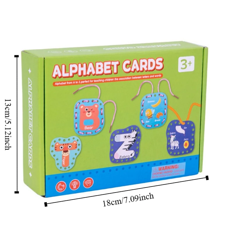 Abilità motoria fine Bambini Filettatura Corda Bordo Educativo Colorato Bambini Allacciatura Carte Giocattoli In Legno Creativo