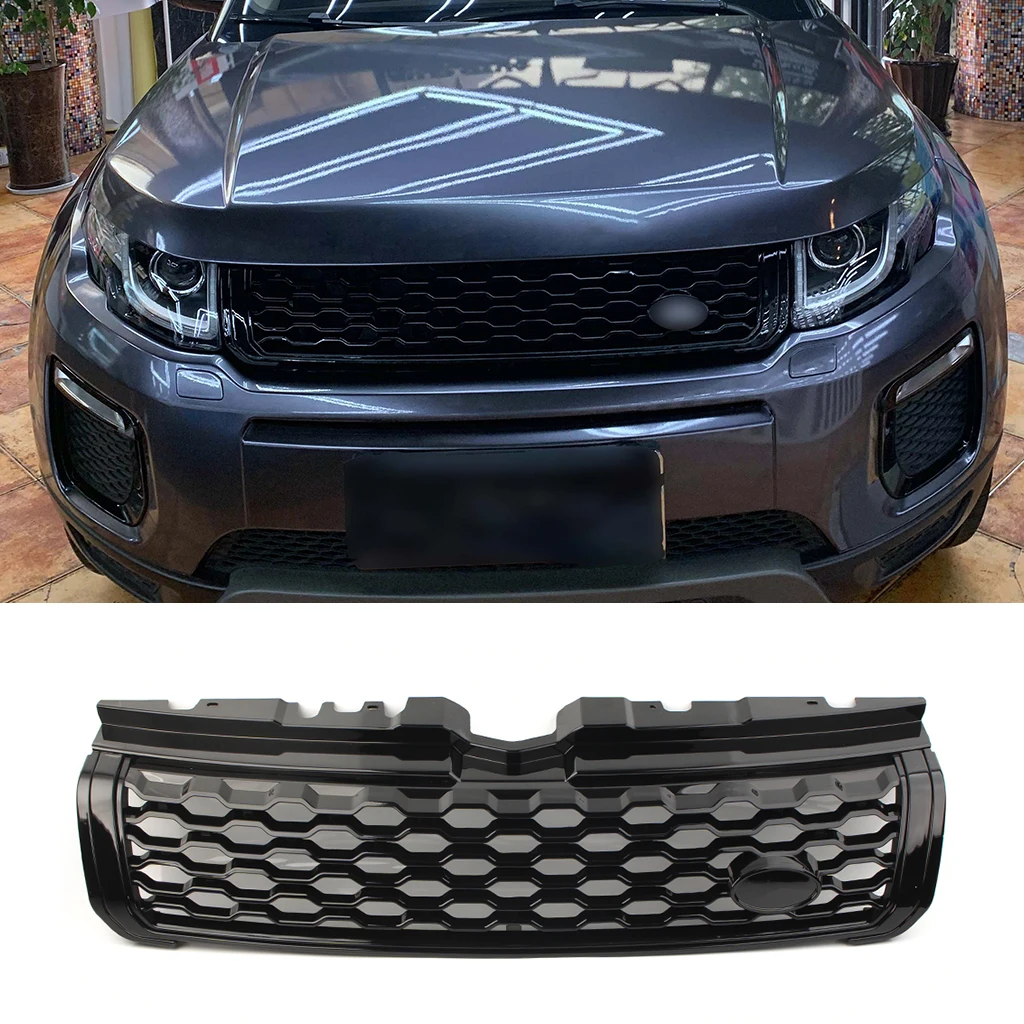 

1Pcs Car Front Upper Grille Grill w/ Logo For Land Rover Range Rover Evoque 2010 2011 2012 2013 2014 2015 2016 2017 2018