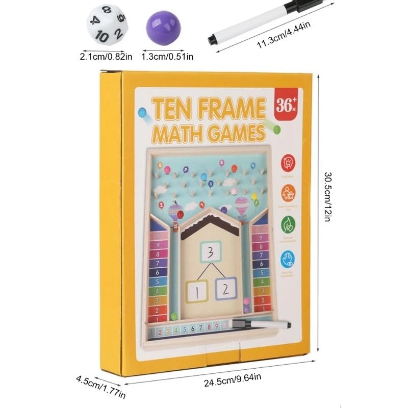 Jouet créatif construction compétences mathématiques, ensemble mathématiques en bois pour comprendre les nombres 10 les