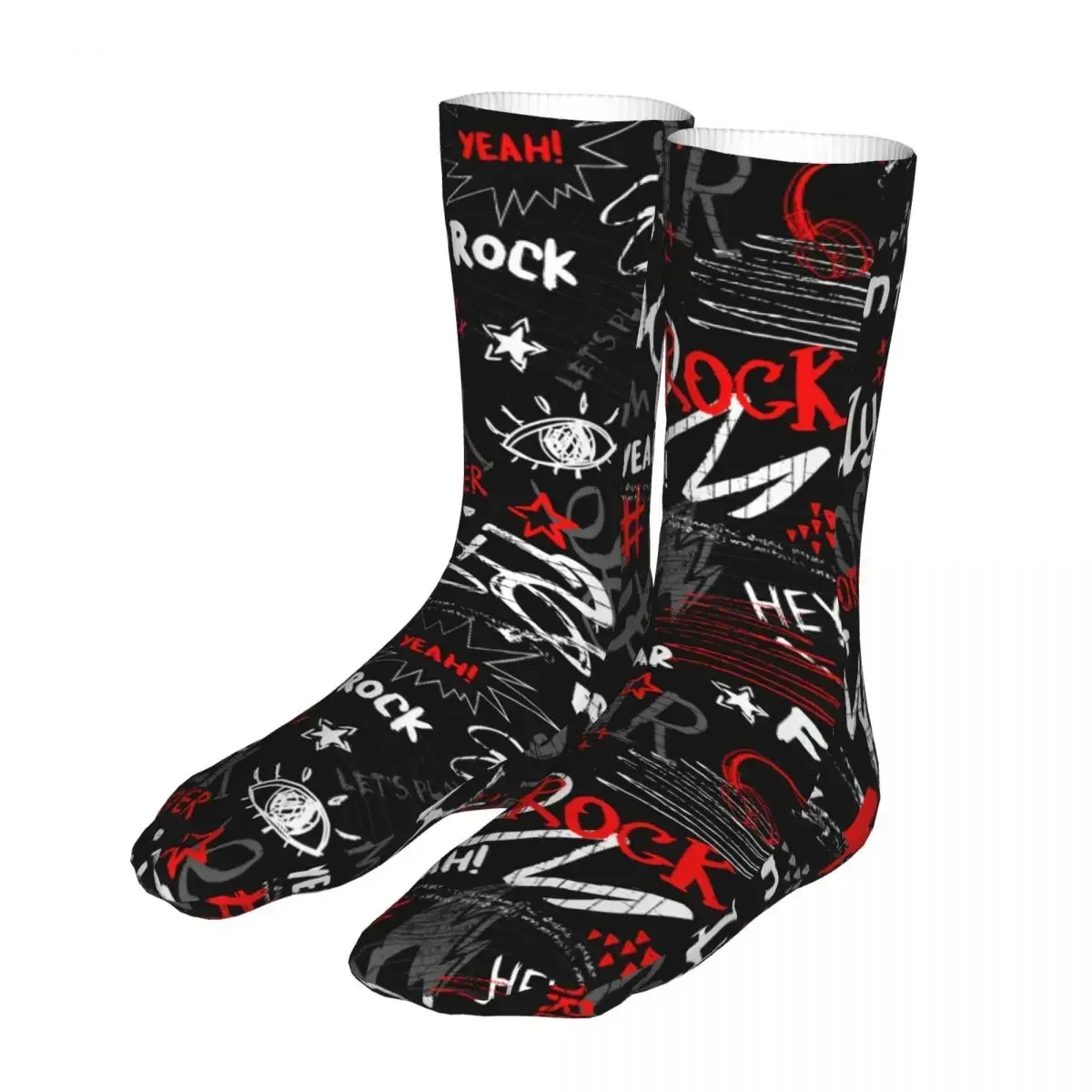 

Grunge Punk Words Rock Socks Men's Women's Polyester Fashion Hip Hop Spring Summer Autumn Winter Gifts