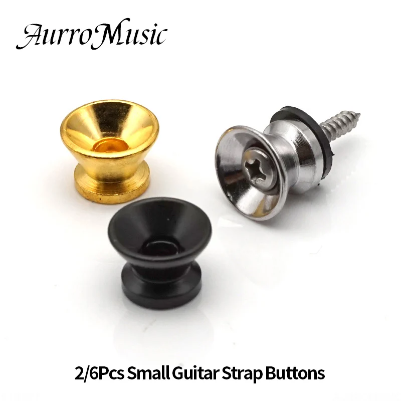 2-6Pcs Small Guitar Strap Buttons with Screws for Acoustic Electric Guitar Bass Ukulele Accessories