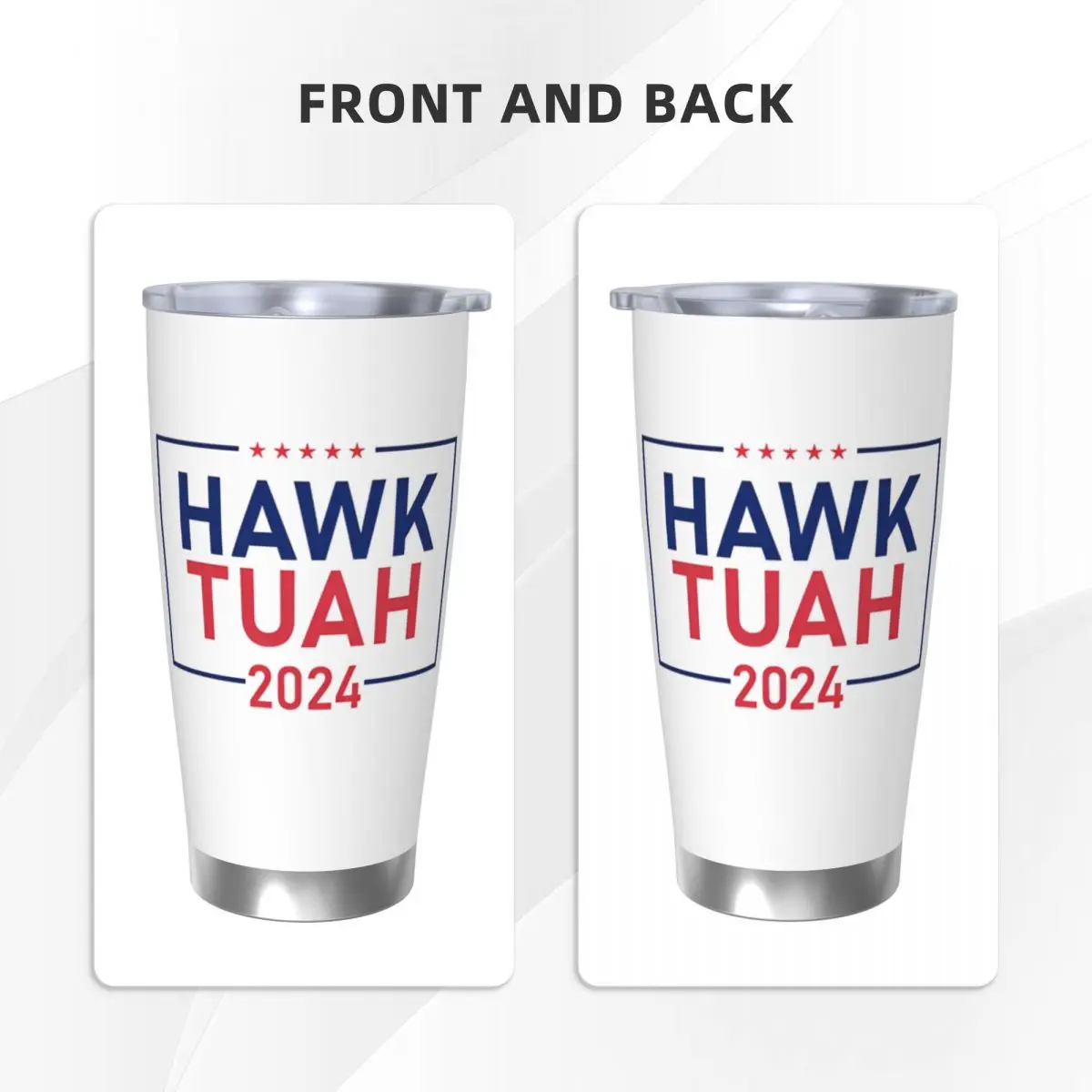 HAWK TUAH 2024 Insulated Tumbler with Straws Vacuum Coffee Mugs Outdoor Travel Car Bottle Cups, 20oz