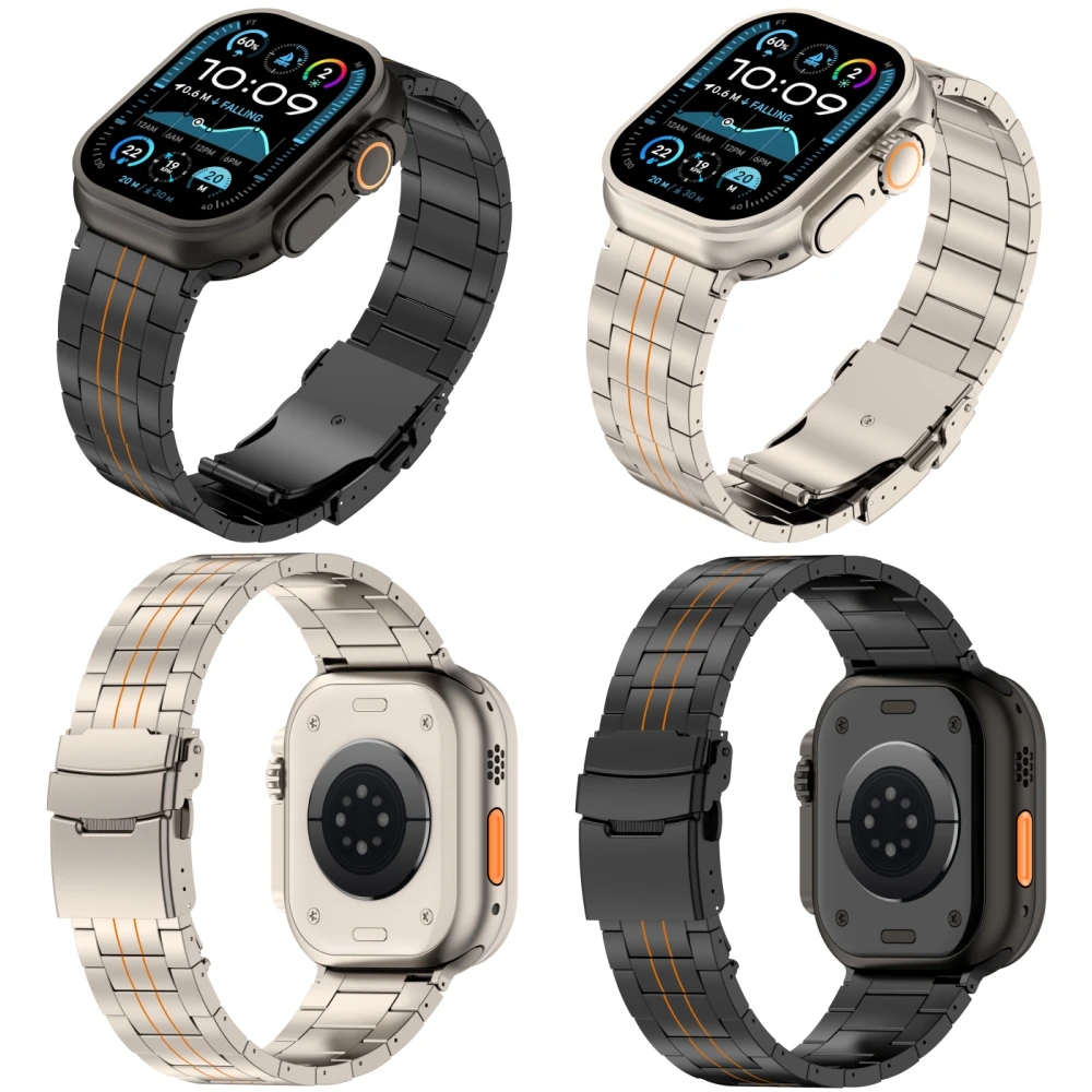 التيتانيوم لساعة Appe 49 مللي متر Ultra2 الفرقة رجل فاخر استبدال حزام ل Iwatch 10 9 8 7 Se 4/5/6 40 مللي متر 44 مللي متر 46 مللي متر 42 مللي متر 41 45 مللي متر 38 مللي متر