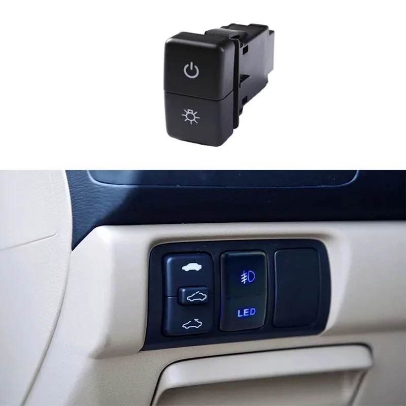

1PC blue light dual switch DRL spotlight fog light LED Headlight power supply button use for Old Honda Accord Odyssey CR-V