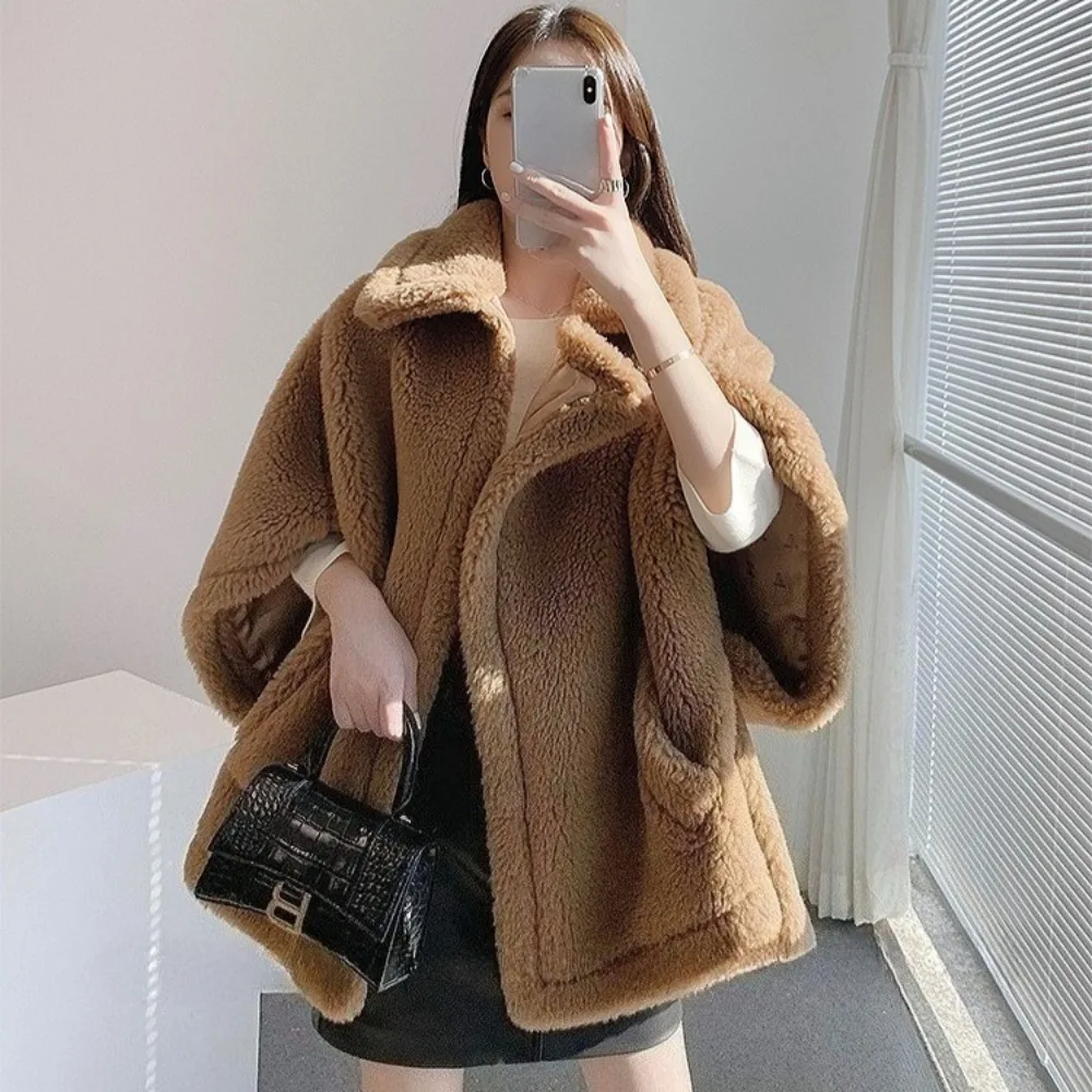 Reality Bontjas Wollen Mantel Mode Schapenwollen Jas Winter Echt Bont Wollen Damesmode Teddy Dame Streetwear Warme Overjas