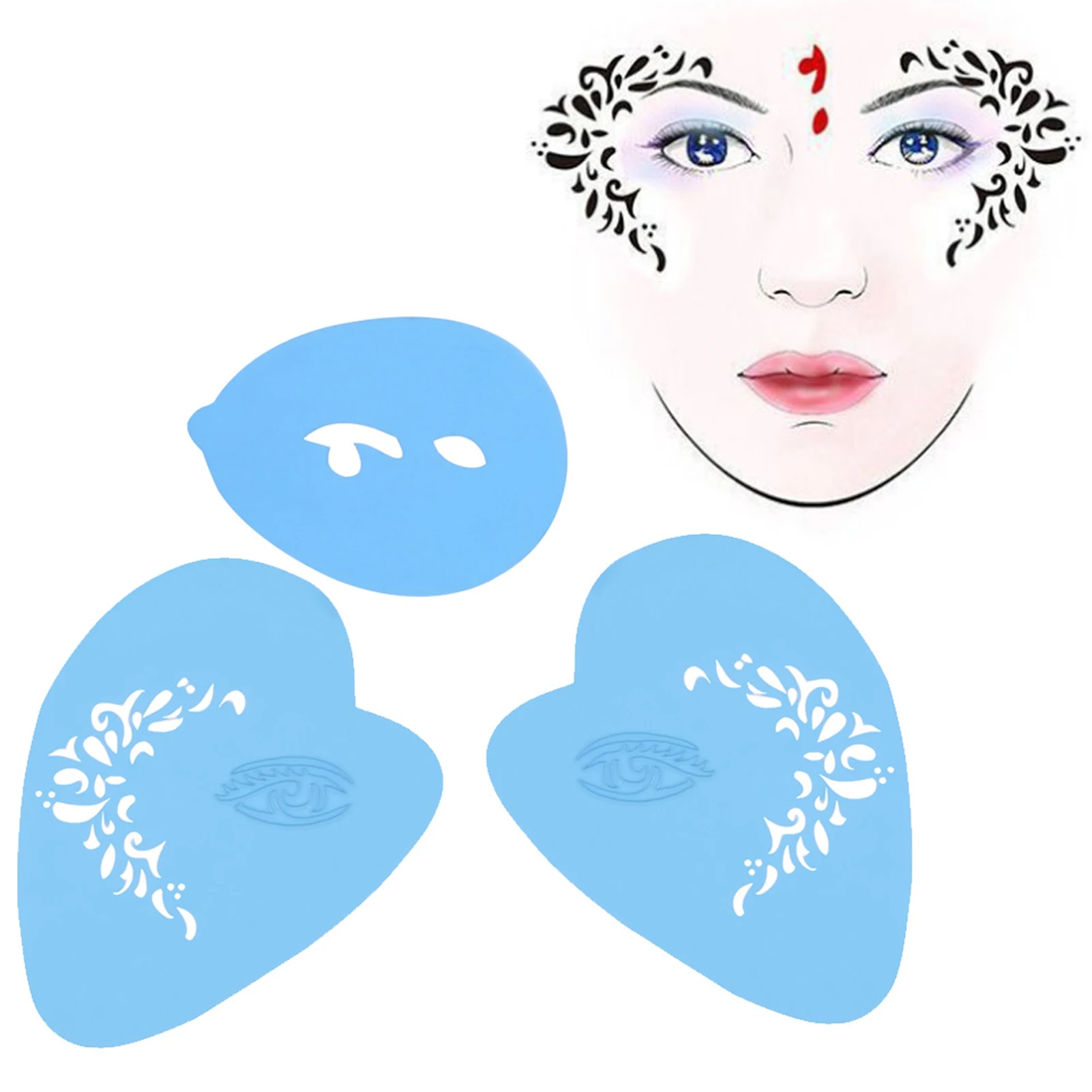 7styles/set Reusable Face Paint Stencil Body Painting Template Flower Butterfly Facial Design