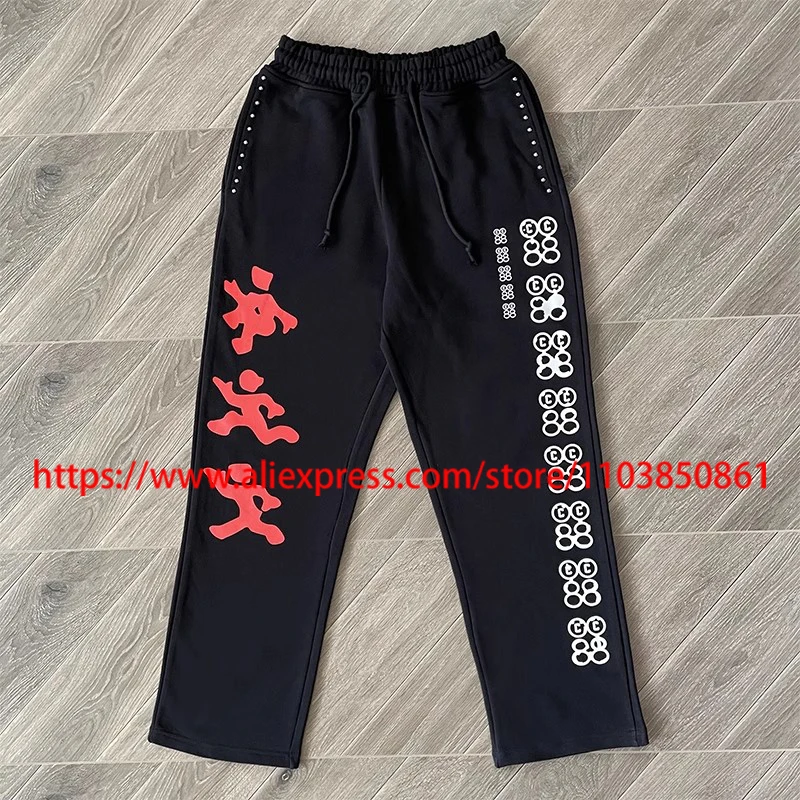 

Street Trend Project Capri Emergency Sweatpants High Quality Fashionable Rivets Cactus Jack Casual Pants Letter Print Trousers