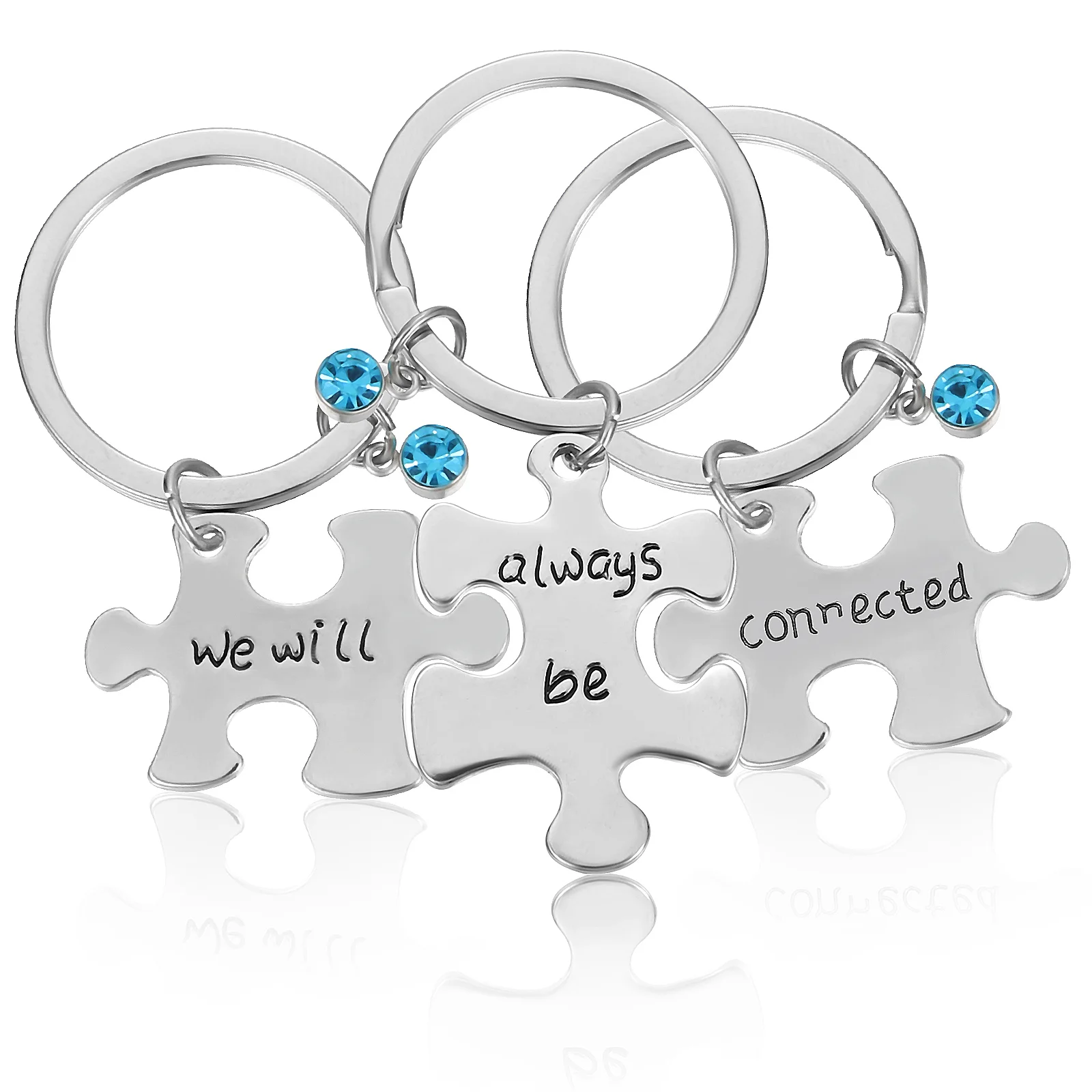 

3 Pcs Best Friends Fob Good Key Friendship Ring Keyring Keychain Holder Pendant