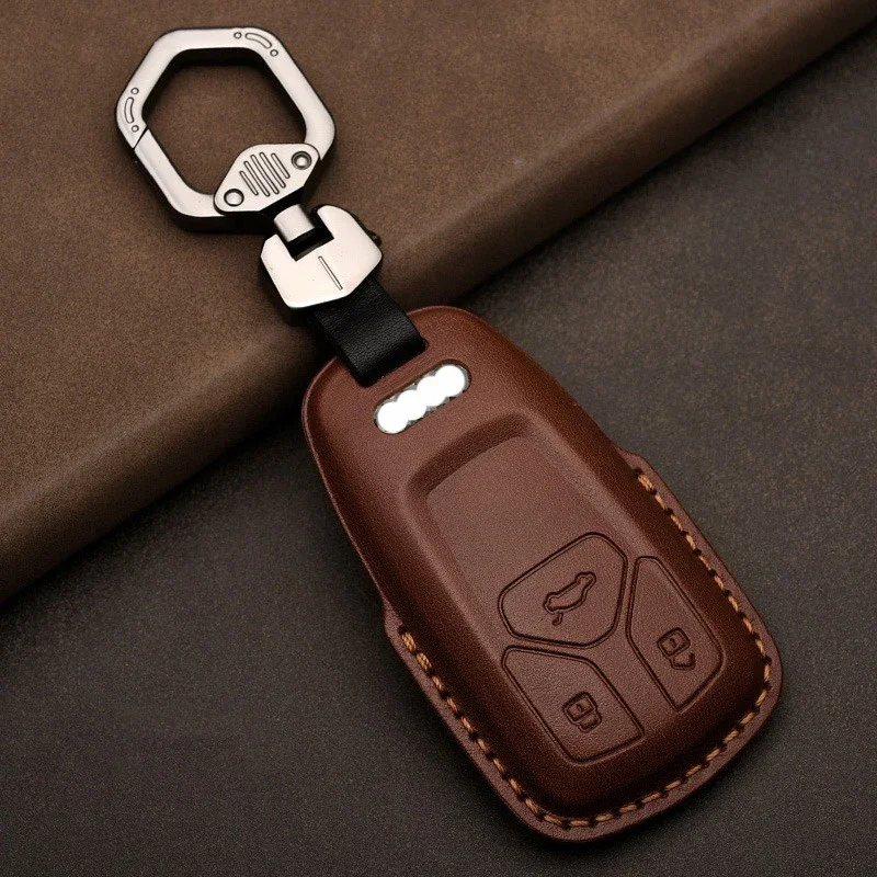 

Leather Car Key Case Cover For AUDI A5 Q7 TT A6 Q7 S4 S5 S7 A4 B9 A4L 4m 8W Q5 TTS RS 8S C5 C6 S3 S6 RS5 RS6 Styling Accessories