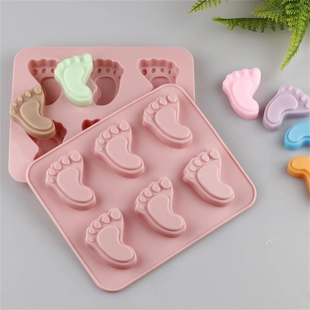 

Silicone Baby Feet Shape Cake Mold 3D Feet Fondant Chocolate Candy Jelly Decoration Fondant Mould Cute Child Foot Molds