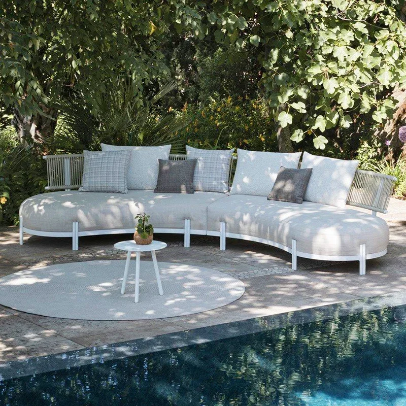 Curved outdoor sofa courtyard rattan rain and sun protection designer sales department villa garden outdoor open-air furniture