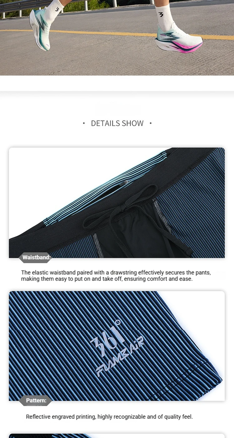 361 Degrees Herren-Sportshorts mit Taschen, schnell trocknend, atmungsaktiv, elastische Taillenunterstützung, professionelle Laufshorts für Herren 652622701 – Detail 13