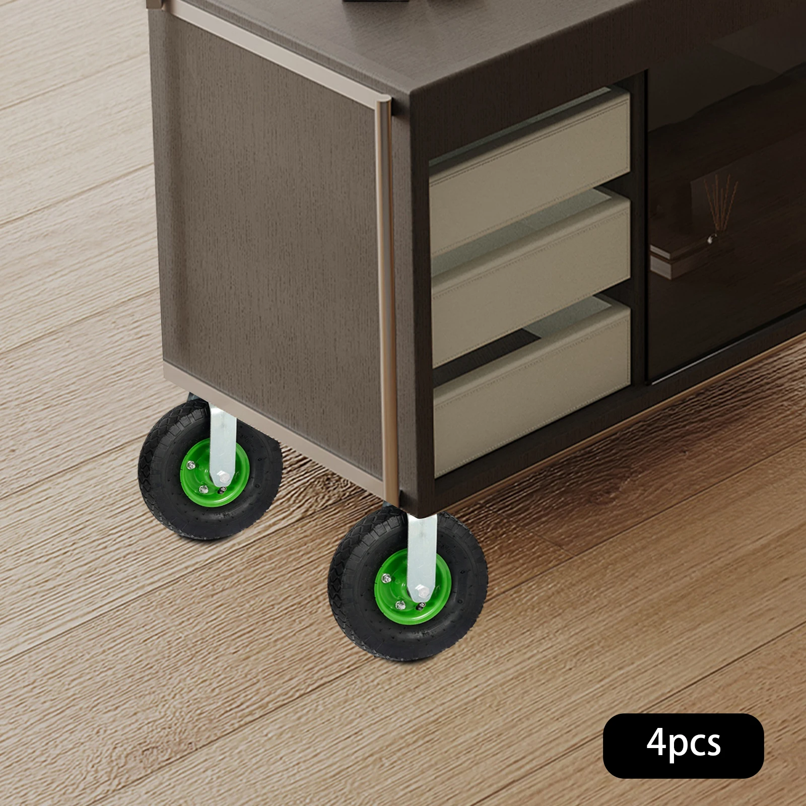 Set di 4 rotelle pneumatiche girevoli da 10", ruota in gomma per pneumatici con bullone per apparecchiature di trasporto, carico massimo 27,58 libbre