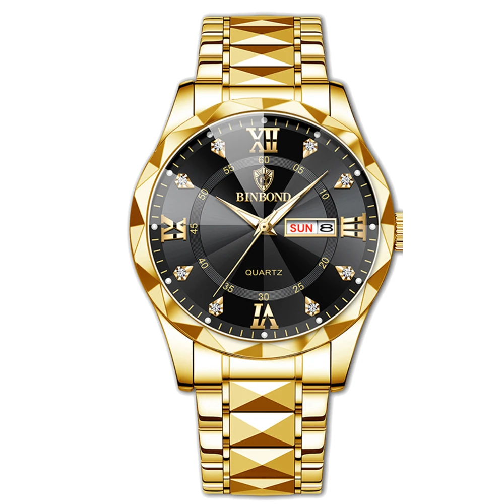 

BINBOND лучший бренд класса люкс мужские наручные часы водостойкие светящиеся мужские часы с датой недели кварцевые мужские часы из нержавеющей стали мужской reloj