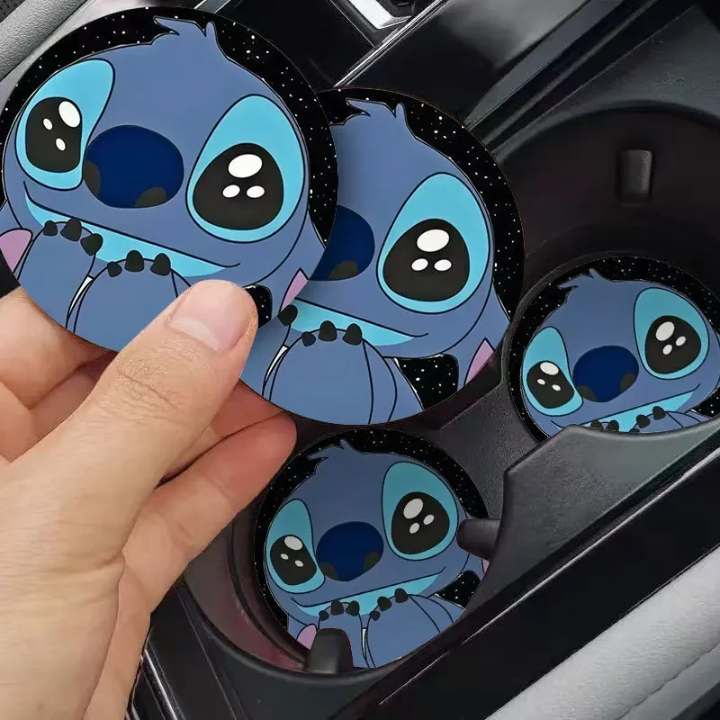 2pcs Disney Stitch Coasters, Aesthetic And Durable Coasters, Home Tea Cup Protection Pads, Household Items，Anime Merchandise view 5
