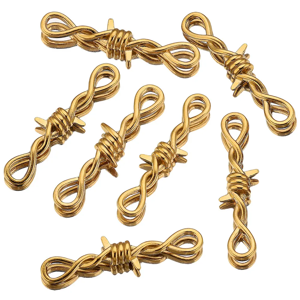 

5pcs Stainless Steel Double Hole Twisted Wire Charm for Bracelet Necklace DIY Connector Jewelry Making Material Supplies Crafts