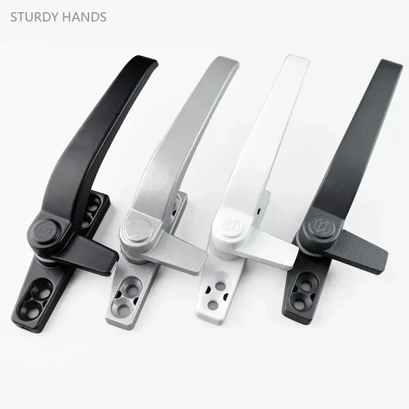 2PCS/PACK Aluminum Alloy 38 50 Type Window Handle Seven Shaped Left and Right Handle Sliding Glass Door and Window Lock Buckle