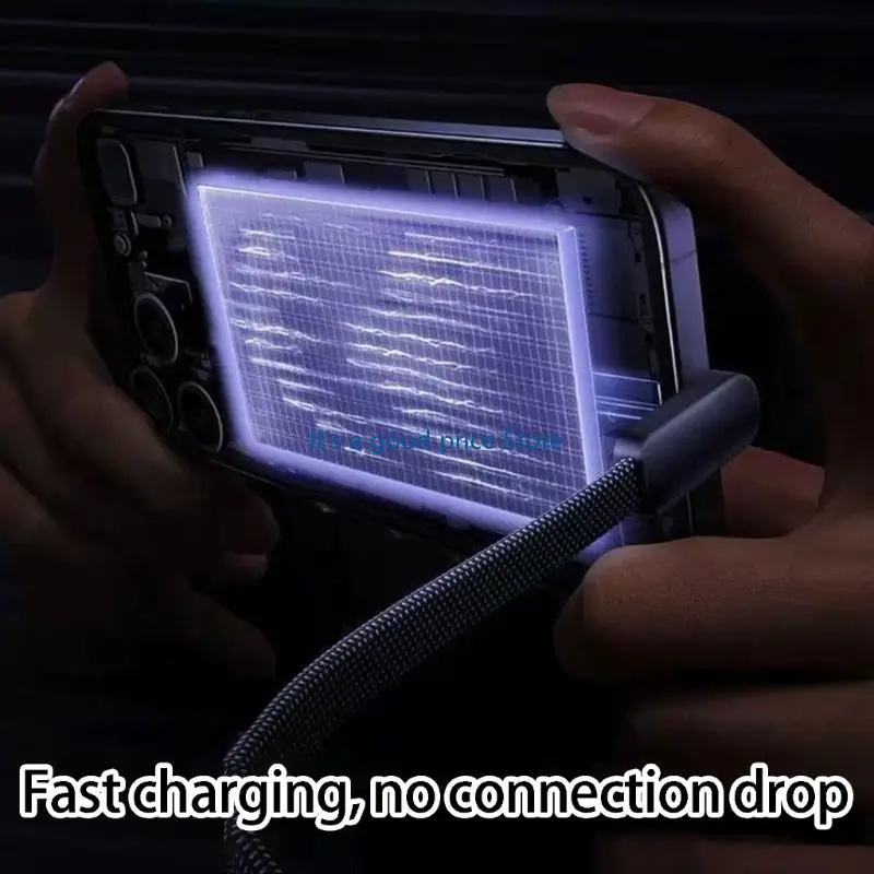  Multifunctional Angled Type C Charging Cable LED Positioning Light Anti Interferences Suitable for Frequent Plugging