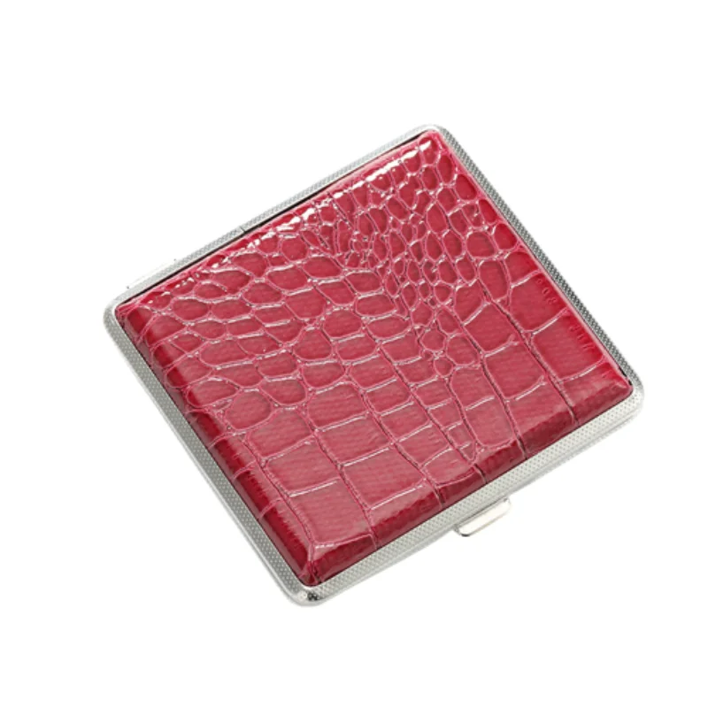 Crocodile Pattern Simple Leather Cigarette Case Simulated Leather Material Smoking Accessories