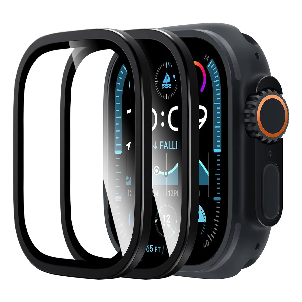 Gehärtetes Glas für Apple Watch Ultra 2 49 mm Titan-Metallrahmen, kratzfeste Folie, Serie Ultra 2, Displayschutzfolie, Zubehör