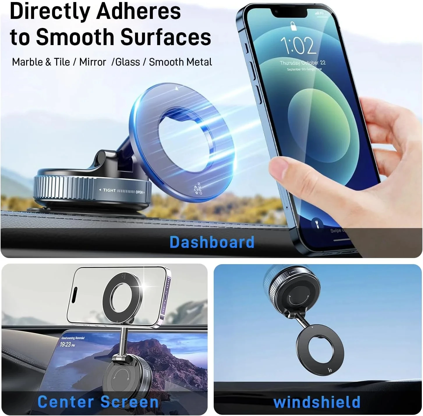 Image of Autohalterung Elektrische Vakuum-Magnethalterung Faltbarer Starker Saugständer für Mobiltelefone iPhone 12 13 14 15 16 17 Pro Max Neu