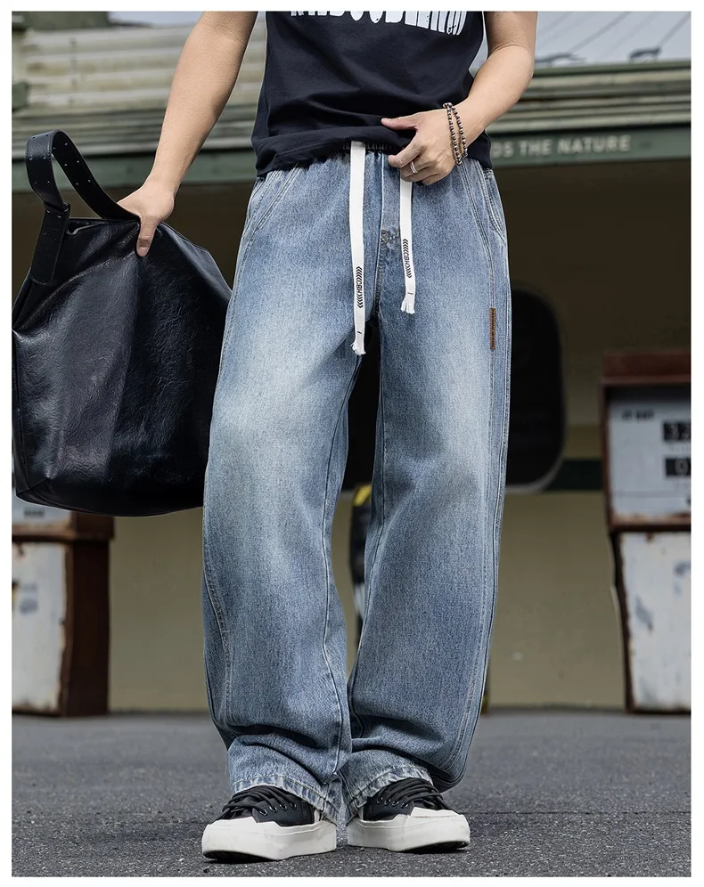 2026 Men's Jeans Summer Thin Loose Straight Leg Men's Pants Trendy Brand Casual Simple Versatile Long Pants Men 4XL