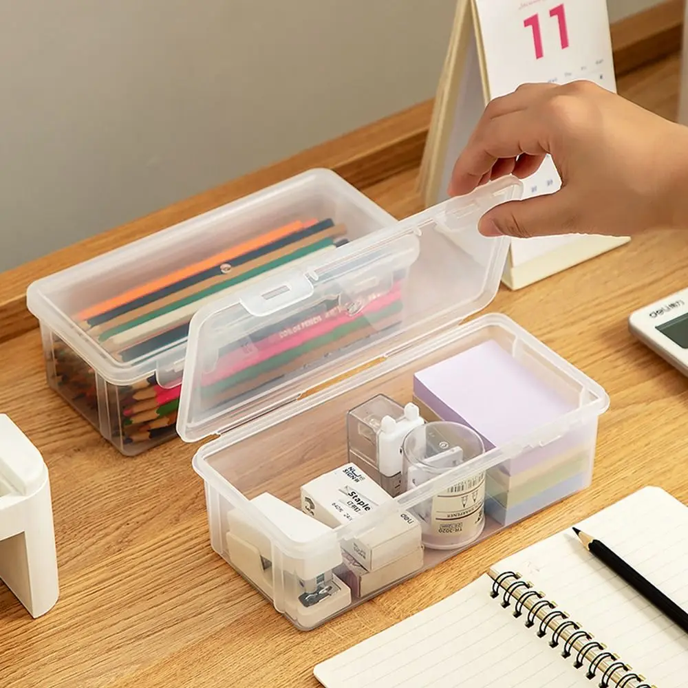 

Portable Desktop Organizer Large Capacity Mark Pen Box Storage Box Pencil Case Stationery Case