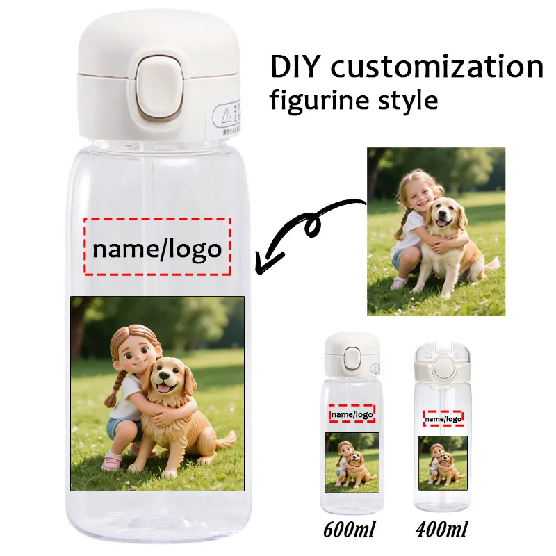 

Бутылка для воды с индивидуальным дизайном (импортный текст, изображения), 600 мл/400 мл, портативная, пластиковая, прозрачная, спортивная, эксклюзивный подарок на фестиваль