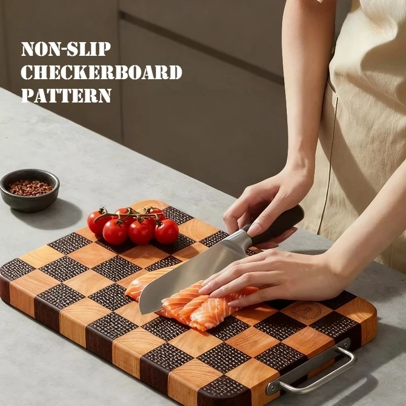 طباخ الملك الشطرنج لوح تقطيع خشب متين لوح تقطيع المطبخ خشب الأبنوس لوح تقطيع أواني منزلية خشبية #5