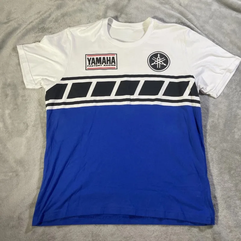 

2026 Summer Yamaha Splicing Style Trendy Printed Short Sleeves for Men Women Leisure Personalized Motorcycle Riding Clothes