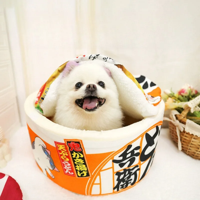 Warm Breathable Dog Bed Instant Noodle Cat Puppy House Pet Plush Cushion Detachable Puppy Kitten Nest Pet Supply Dog Accessories