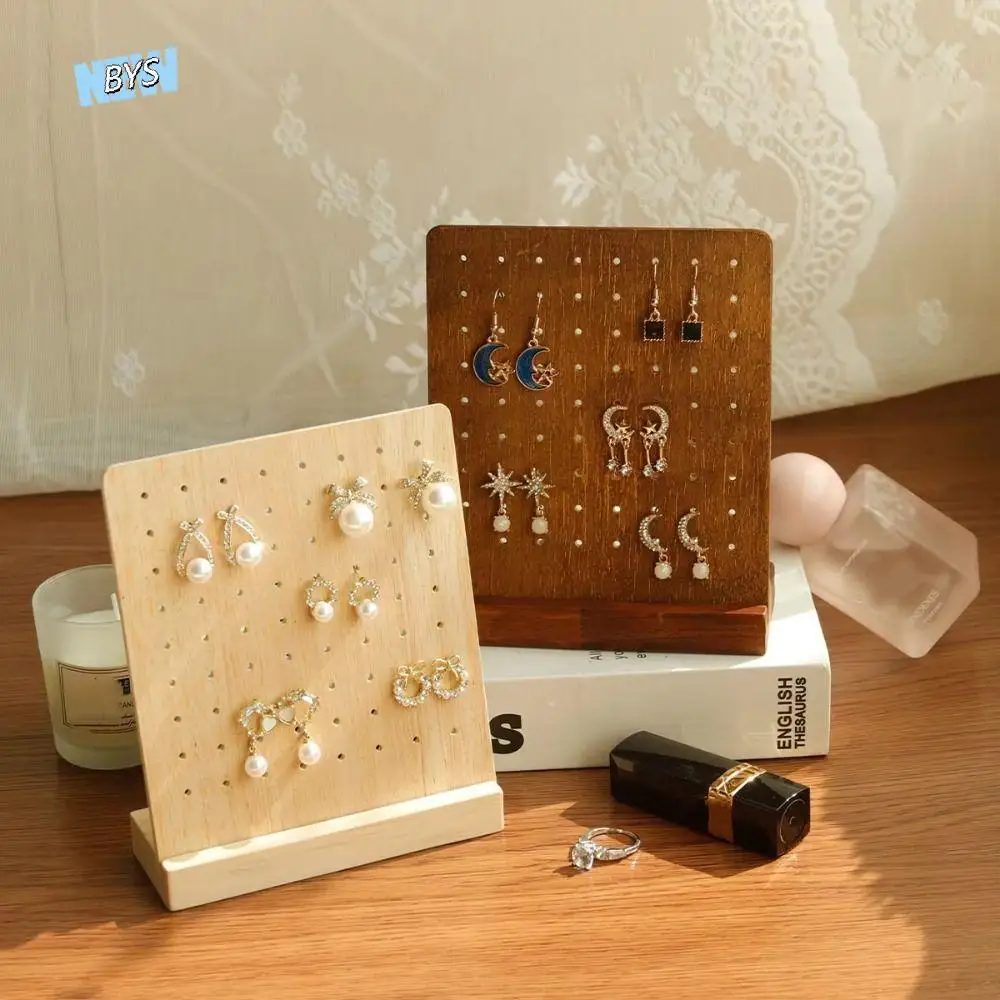 

72 Holes Earring Holder Earring Organizer Earring Hanger Wood Earring Stands Ear Stud Dangle Wooden Earrings Display Stand